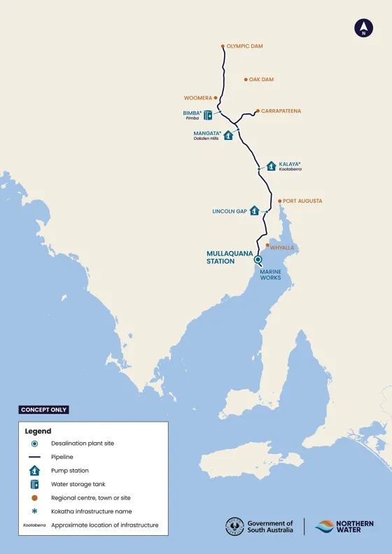 A concept map of the pipeline route.